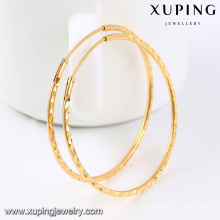 92435-Xuping Beautiful Ladies 18k grandes boucles d&#39;oreilles rondes